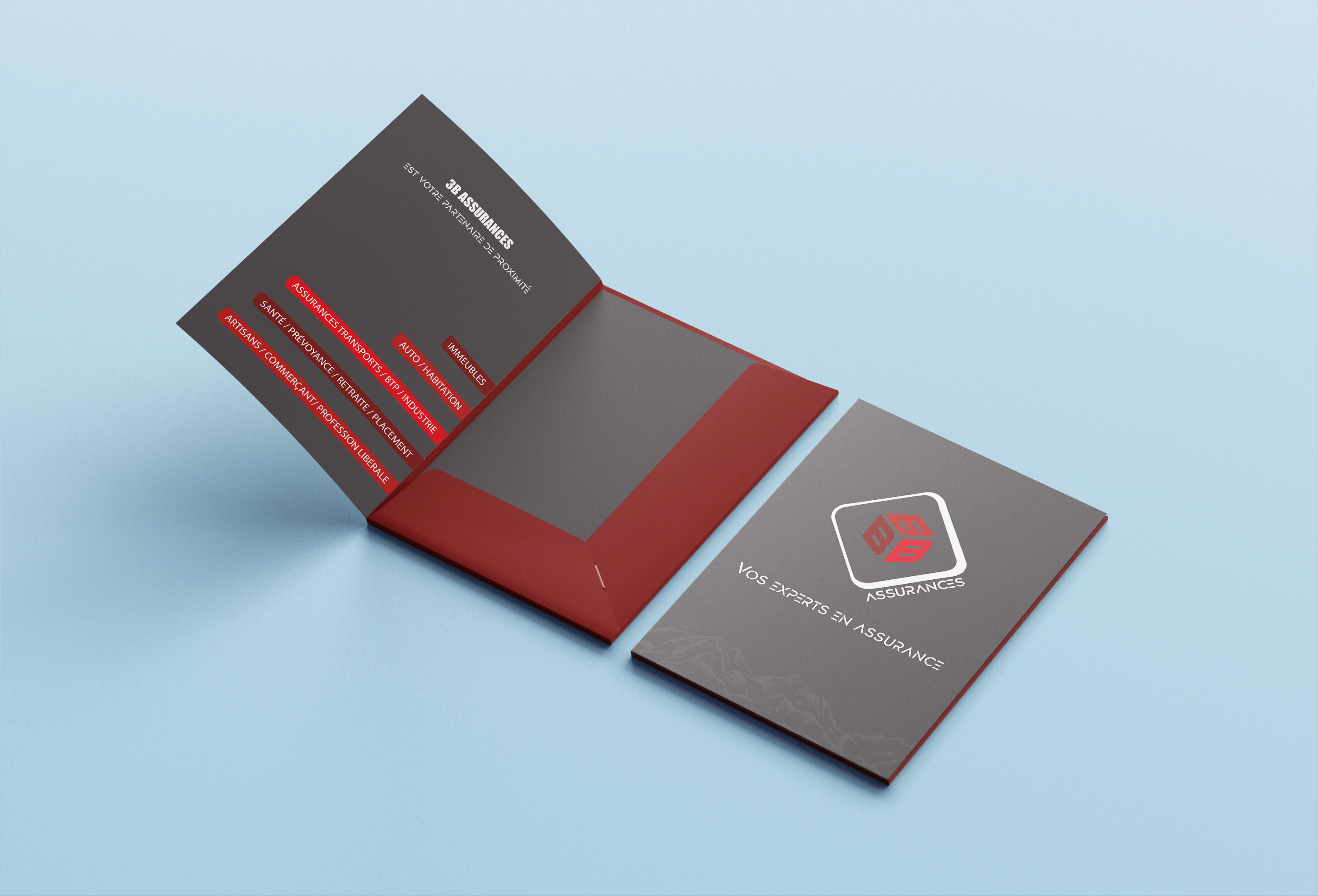 Carte de visite & Flyer & Pochette & rabat – 3B assurances
